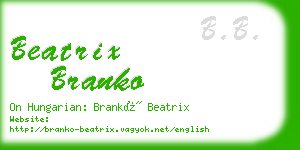 beatrix branko business card